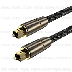 High-Performance SPDIF Digital Audio Optical Fiber Cord for Home Theater Systems and Sound Bars (Metal Golden)