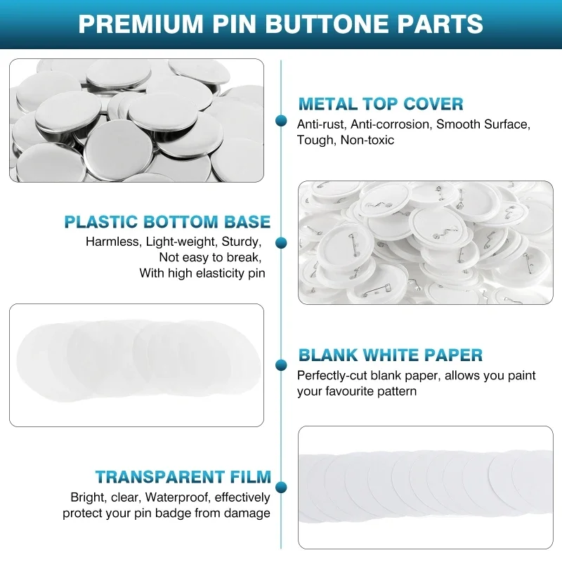 Description Picture 4 of itemBadge Pin Button Maker Machine DIY 25/32/37/44MM Badges Set with 100Pcs Button Parts+Circle Cutter, Badge Press Maker Machine