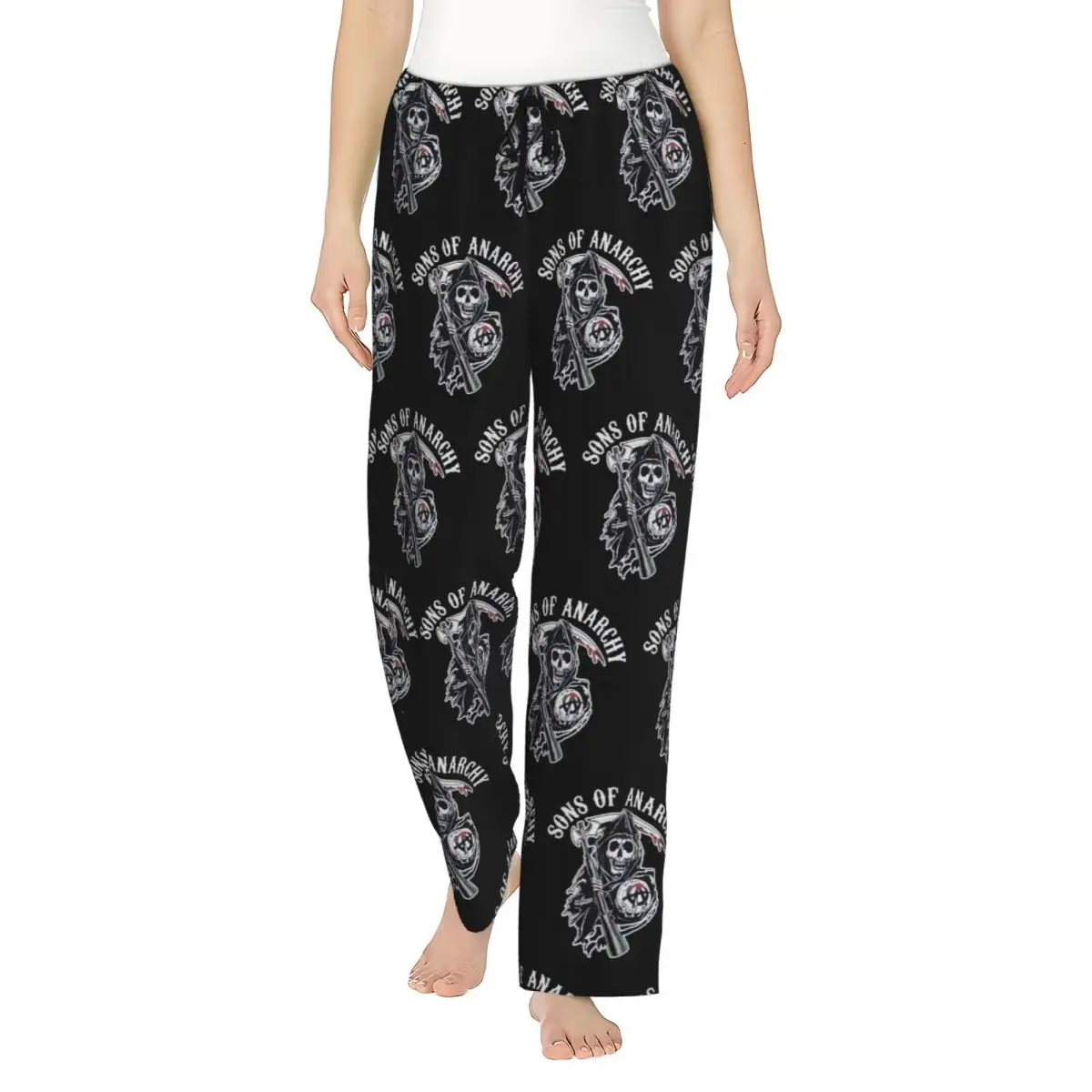 

Custom Print Womens Sons Of Anarchy Horror Tv Movie Pajama Pants Sleepwear Sleep Lounge Bottoms with Pockets