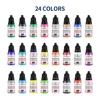 Foreverlily 24PCS Acrylic Paint Ink Set Airbrush Spray Nail Art Inks Water Pigment for Painting Nail Art Tool 10ml 1