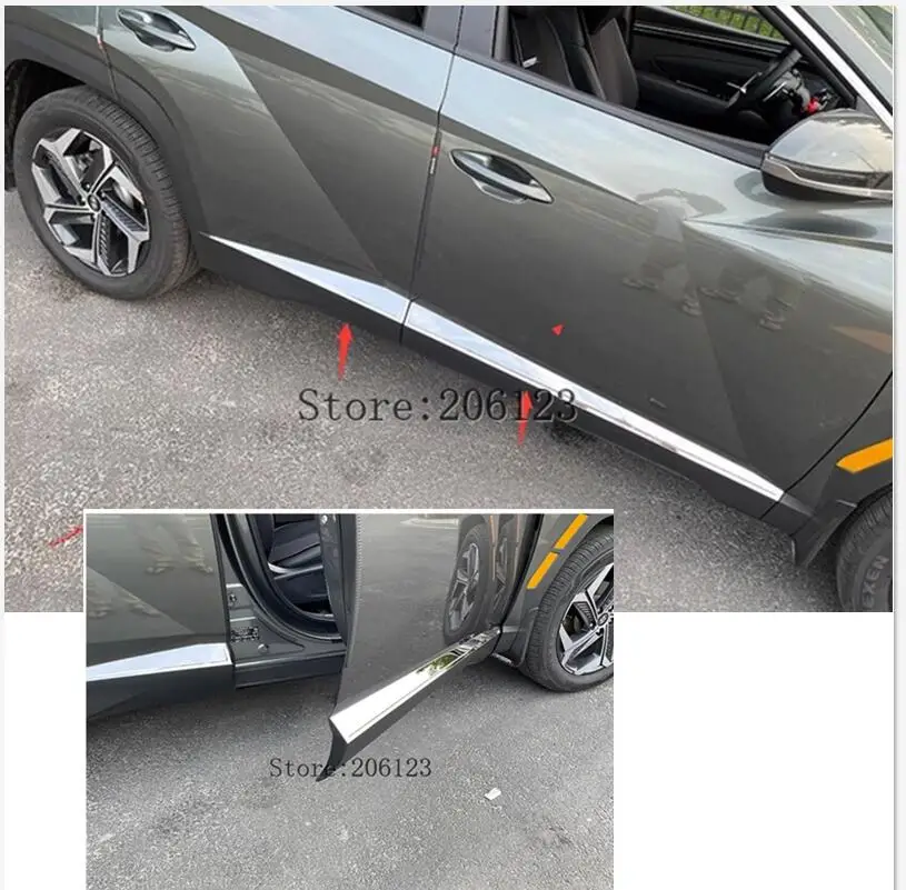 

For Hyundai Tucson NX4 2021 2022 2023 Car Door Body Side Molding Trim Cover Protector Strip Scuff Guard Car Accessory