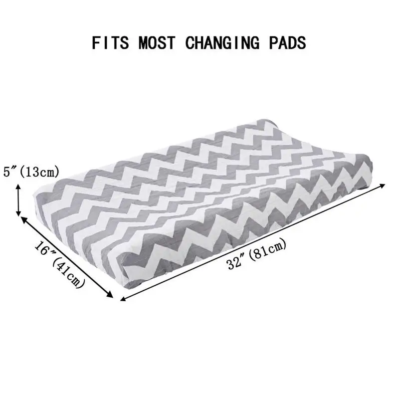 Diaper Changing Pad Cover Soft Stretch Breathable Cotton Fitted Nursery Changing Table Sheets Diaper Changing Mat Sheets Fit 32X images - 6