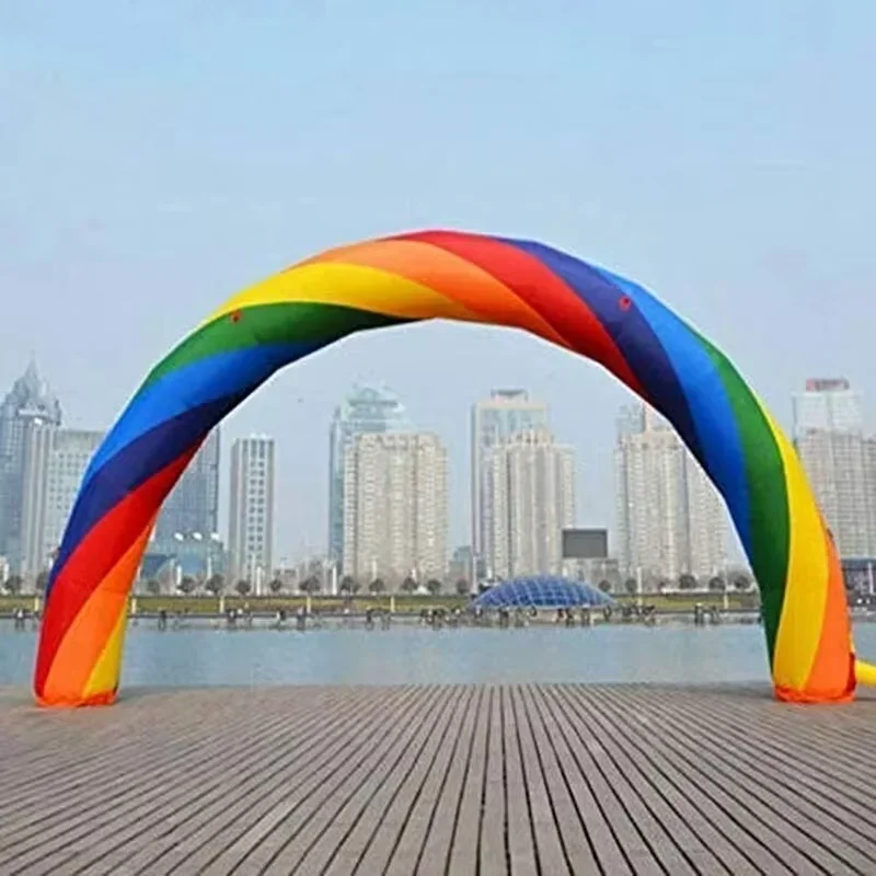 Customizable 6m Wide Inflatable Rainbow Arch Door Colorful Celebration for Wedding Arch 20ft*10ft D=6M/20ft Advertising