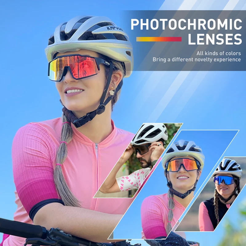 KAPVOE Red Photochromic Cycling Glasses Men MTB Cycling Sunglasses Women  Road Bicycle Glasses UV400 Outdoor Bicycle Sunglasses - AliExpress