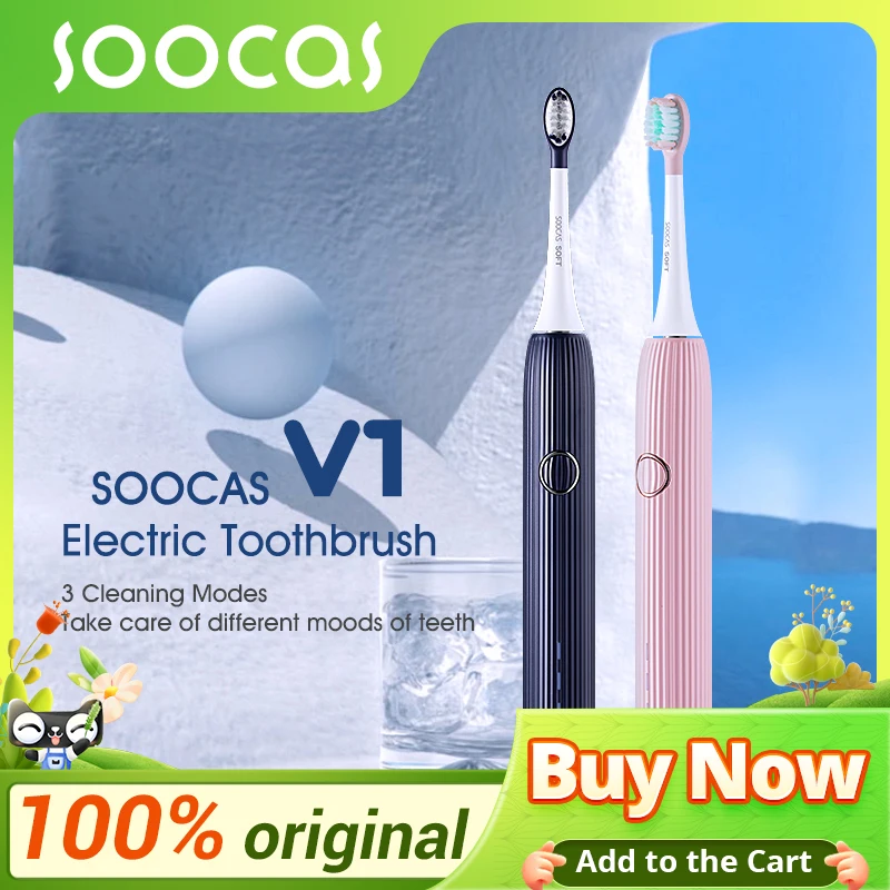 

SOOCAS Sonic Electric Toothbrush V1 Smart Cleaning and Whitening Ultrasonic Tooth Brush IPX7 Waterproof travel portable