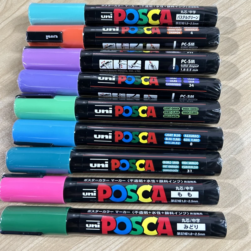  Uni-Ball POSCA PC-5M Paint Marker Art Pens - 1.8-2.5