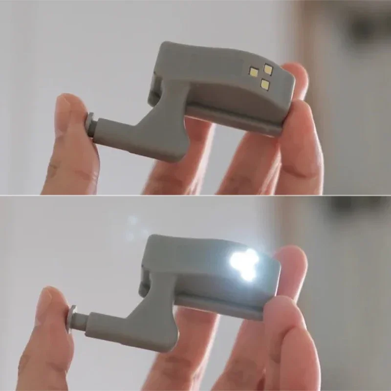 YWBL-WH Charnière Lumière LED, 10 Pièces Blanc Chaud/froid Universel Armoire Placard Placard Garde-robe LED Charnière Lumière, Sous Les Lumières De L'armoire (blanc Froid