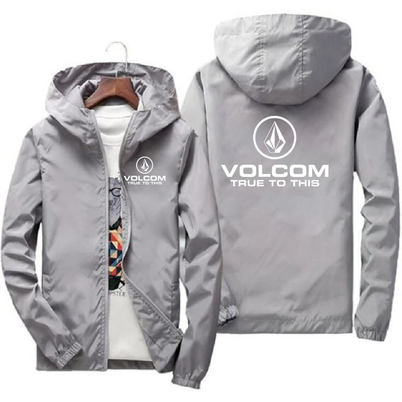 VOLCOM 남성용 야외 하이 퀄리티 자외선 차단 재킷, 스포츠 산악 후드, 방풍 패션, 캐주얼 재킷, 가을 용수철