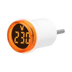Portable LED Digital Display Voltmeter with EU Plug, AC 220V/230V - 220V (Yellow Orbicular)