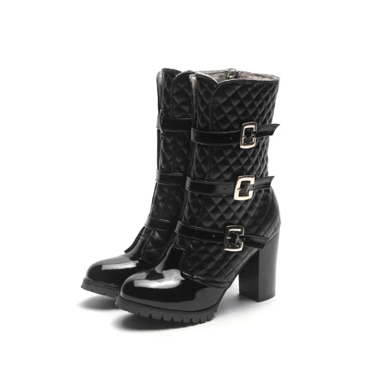 

Ботильоны женские на платформе, пикантные короткие ботинки на высоком каблуке, из лакированной кожи, на молнии, фетиш, большие размеры до 50-го