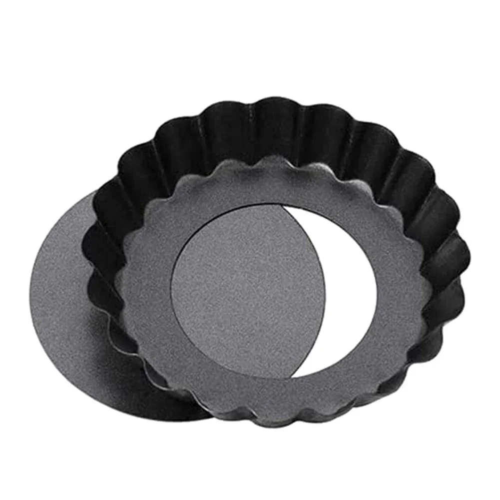 3 Inch Kitchen Non-stick Carbon Steel Cake Molds Bottom Tart Plate Round Lace Pizza Egg Tart Pie Tray Home Oven Cake Tools cake cutter