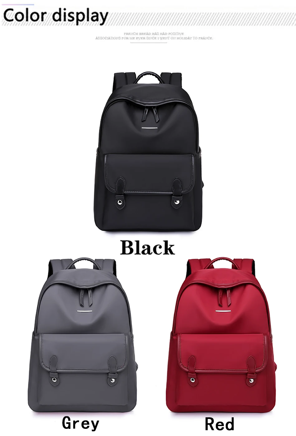 2022 New Ladies Backpack Teen Girls Oxford Cloth Backpack Simple Solid Color Women's Fashion Bag Multi Pocket Women Shoulder Bag