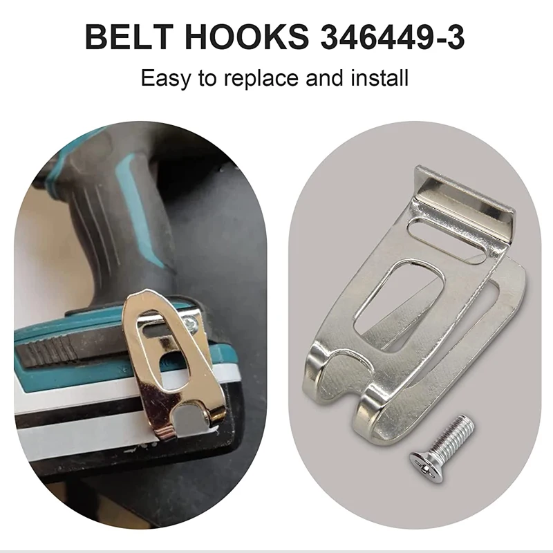 Durable Belt Clip Hook Set with Screws - Tool Accessories Kit