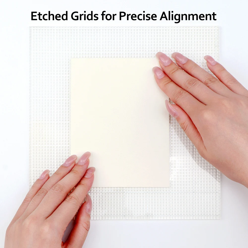 Low Tack Sticky Mat with Grid Clear Photopolymer Craft for Stamping Stenciling Ink Blending Positioning Designs