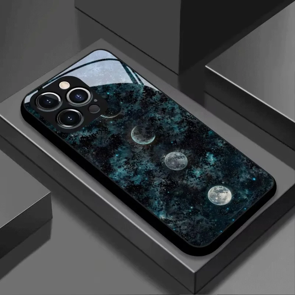 Lunar Phases Glass Frame Phone Case