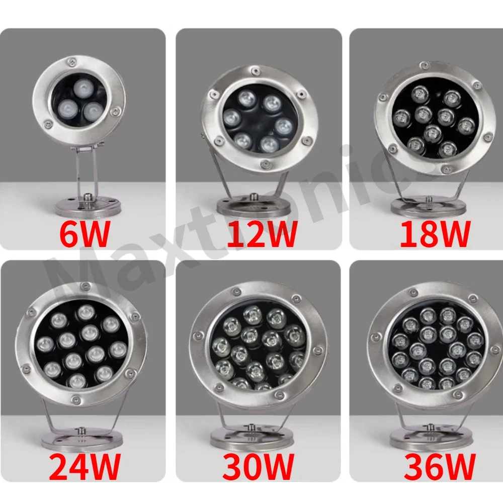 Description Picture 2 of itemAC/DC12V LED Underwater Lights RGB/Green/Blue/Yellow/White 6W 12W 18W 24W 30W 36W for Outdoor Garden Landscape Pool Spot Light