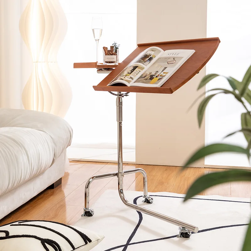 Mid-Ancient Solid Wood Music Stand Sofa Adjustable Trolley Living Room and Bedside Mobile Wooden Small Table Tea Table wood table drawing easel stationery wooden frame reading bookshelf bracket book reading bookend tablet pc support music stand