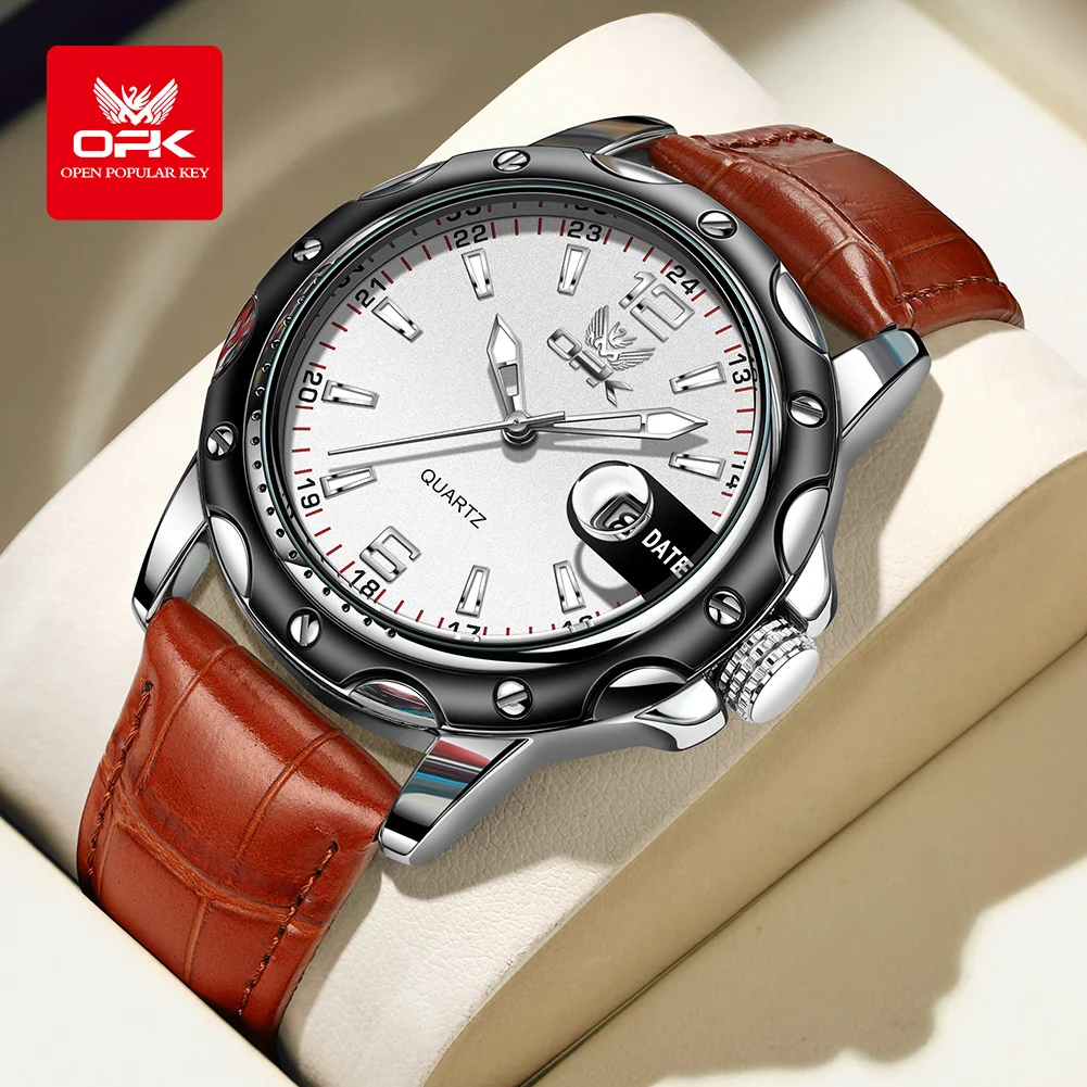 OPK 6026 Original Waterproof Watches For Men Digital Mirror Luxury Quartz Watch Luminous Wristwatch Male Date Reloj Hombre