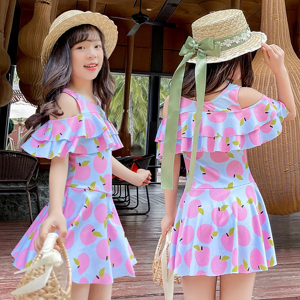 

Children's Swimwear 2023 New Girls' Cartoon Cute Style 7-9 Year Old One Piece Skirt Swimwear Suitable for 20kg-30kg Clothing