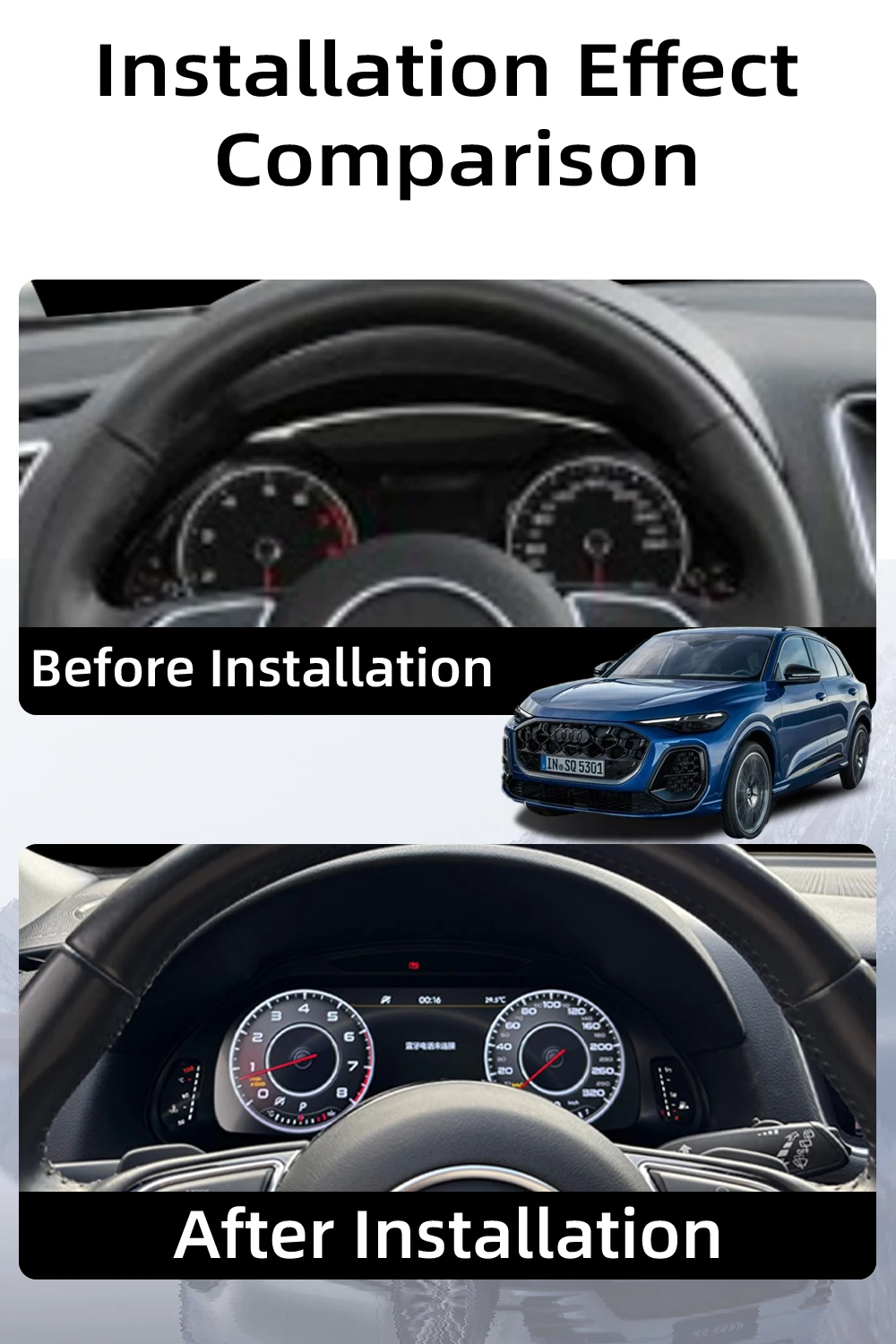 Digital Instrument Cluster For Audi Q5 2009-2018 Speedometer 12.3”HD screen1920*