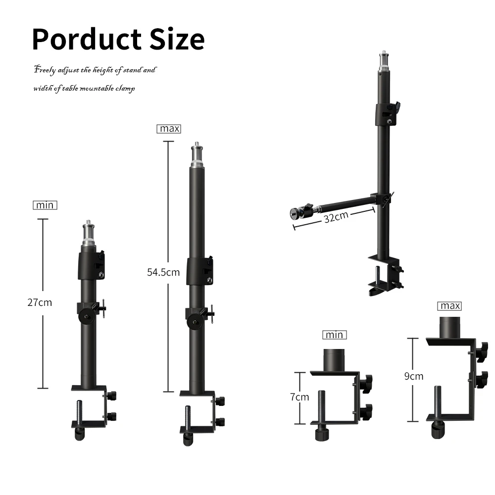Suporte de Extensão para Desktop Adequado para Suporte Desktop tipo c Estender o Comprimento do Braço Lateral Adequado Luz Fotografia - Image 3