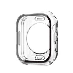 360° Full Protective Tempered Glass Case with Back PC Bumper - 44mm Series 4 - 6 - 5 - SE (Transparent)