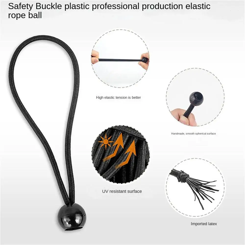 Description Picture 4 of itemMulti-functional Elastic Tent Fix Cords Black Ball Bungee Strap Tarpaulin Canopy Fixed Rope Outdoor Camping Tent Accessorie