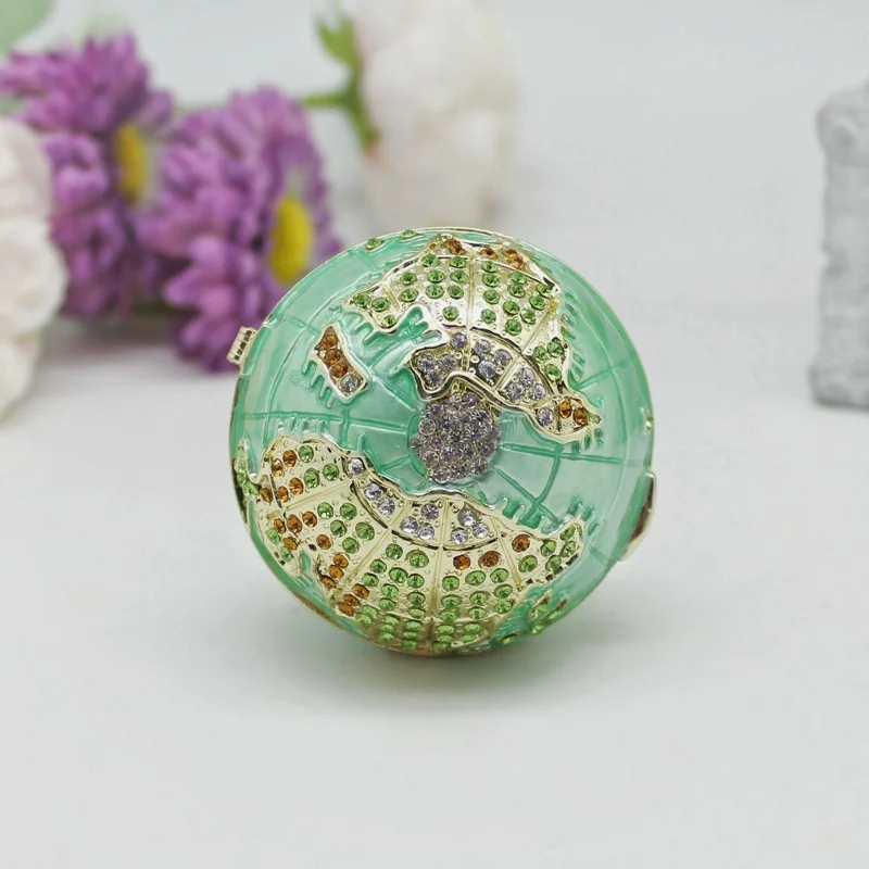 SHINNYGIFTS Christmas Gifts Pewter Enamel Global Jewelry Gift Box Metal Trinket Box New Year Gifts Box 6