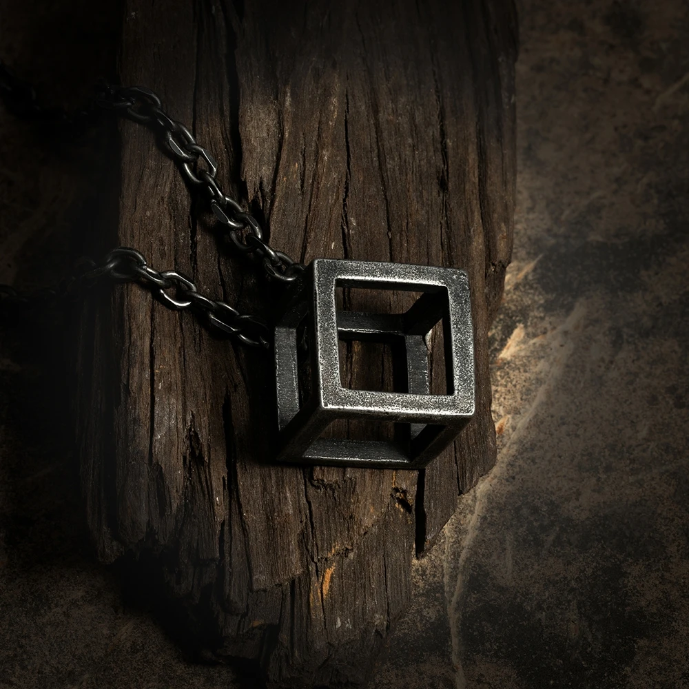 【2plan】24SS★ [LAN ARCHIVE] LAN Wood Cube Necklace LAN ARCHIVE] LAN Wood Cube Necklace - 2PLAN | 60% - Asian