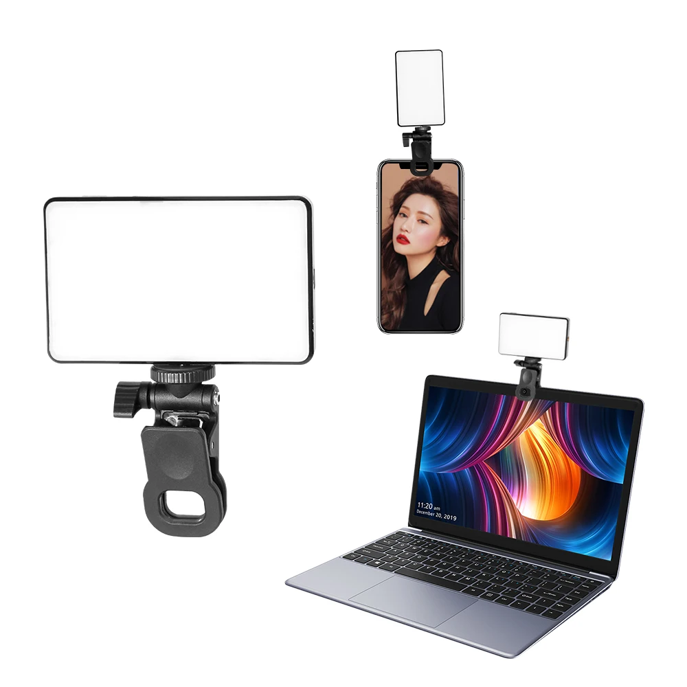 Mini Clip-On Led Light Per Iphone Samsung Huawei Laptop Computer Conference Fill Light Clip-On Videocamera Light 2500K-9000K