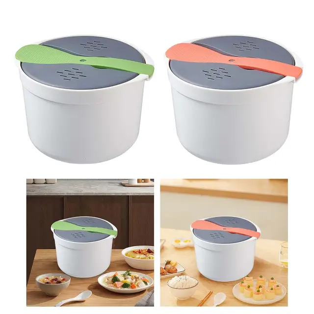 Cuiseur à vapeur à pression pour micro-ondes, ustensiles de cuisine avec passoire, cuiseur à riz pour quinoa, pomme de terre et riz, 2L 1