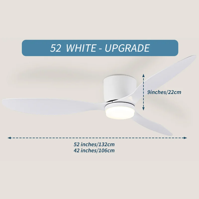 LED Light DC Motor Modern Ceiling Fan Kitchen Living Room Dining Room Household High Air Volume Remote Control Pendant Light 6