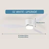 LED Light DC Motor Modern Ceiling Fan Kitchen Living Room Dining Room Household High Air Volume Remote Control Pendant Light 6