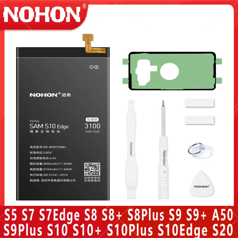 Batteria Nohon Per Samsung Galaxy S7 S8 S9 S10 S10 Edge Plus S20 A50 S9 + S10 + S10X S7E S10E Bateria G930F G935F G970F G9700 A30S