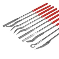 10Pcs Assorted Mini Diamond Files, Small Jewelers Hand Needle File Set, Round Handle Rifler Files Tool for Wood 2