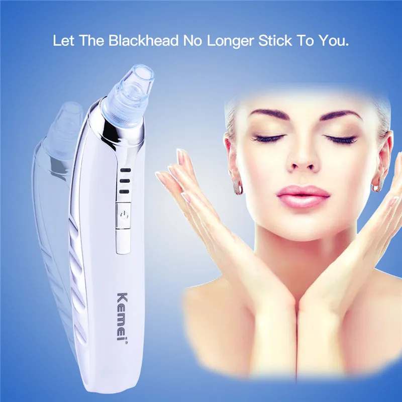 

Kemei Facial Pore Cleaner Electric Portable Removal Blackhead KM-1868 Suction Acne Remover Tool Kit Skin Care Beauty Machine