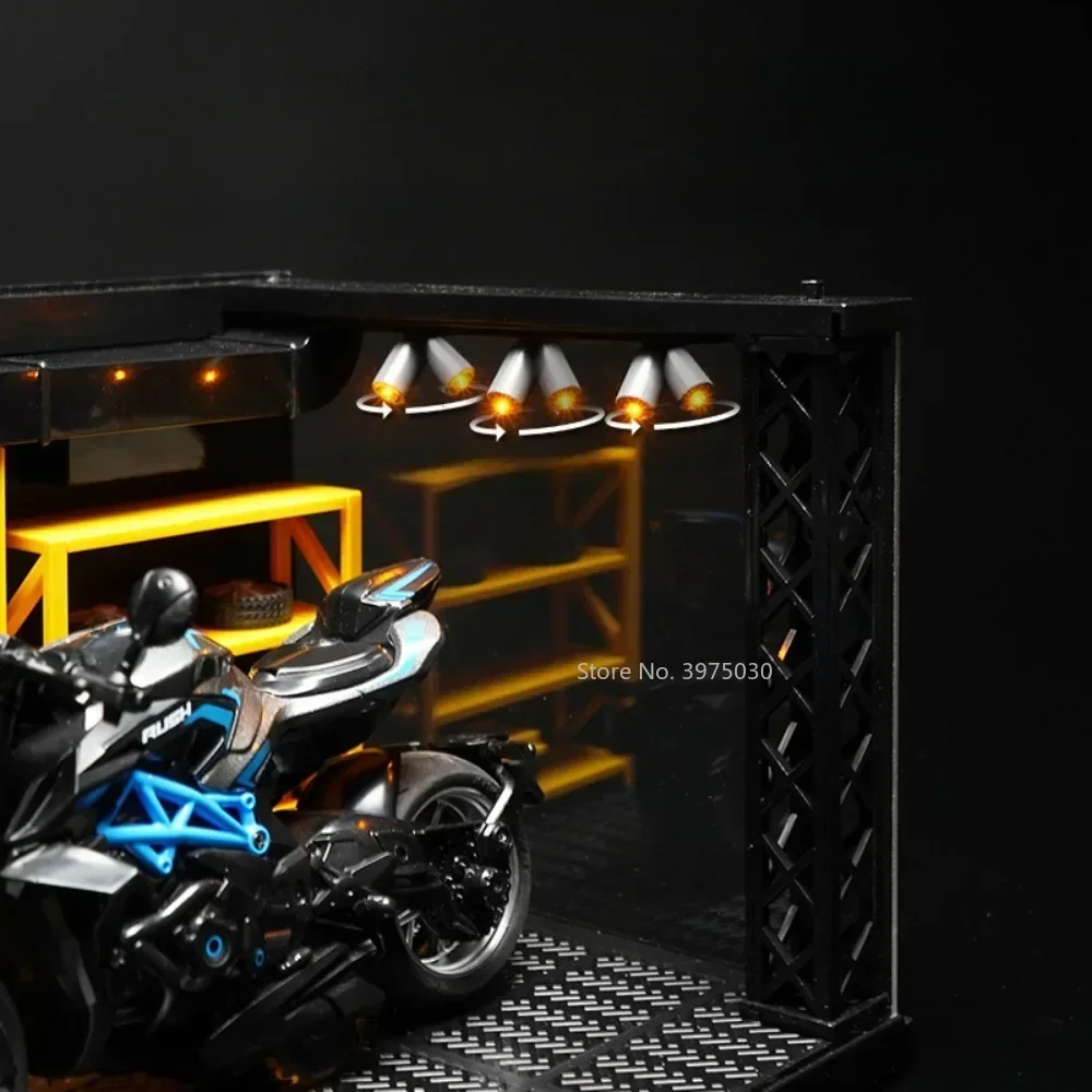 1/24 Scale DIY Maintenance Shop Alloy Model Car Toy Simulated Garage Scene Model Diecast Metal Decoration Birthday Gifts for Boy 6