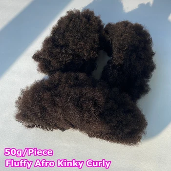 Fasci di capelli umani grezzi vergini soffici afro crespi ricci estensioni del tessuto dei capelli umani fasci afro ricci 4b 4c doppia trama brasiliana