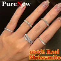 Pretty 1.5mm-5mm Full Moissanite Row Rings for Women S925 Silver Sparkling D color VVS1 Moissanite Diamond Women's Rings Gift 1