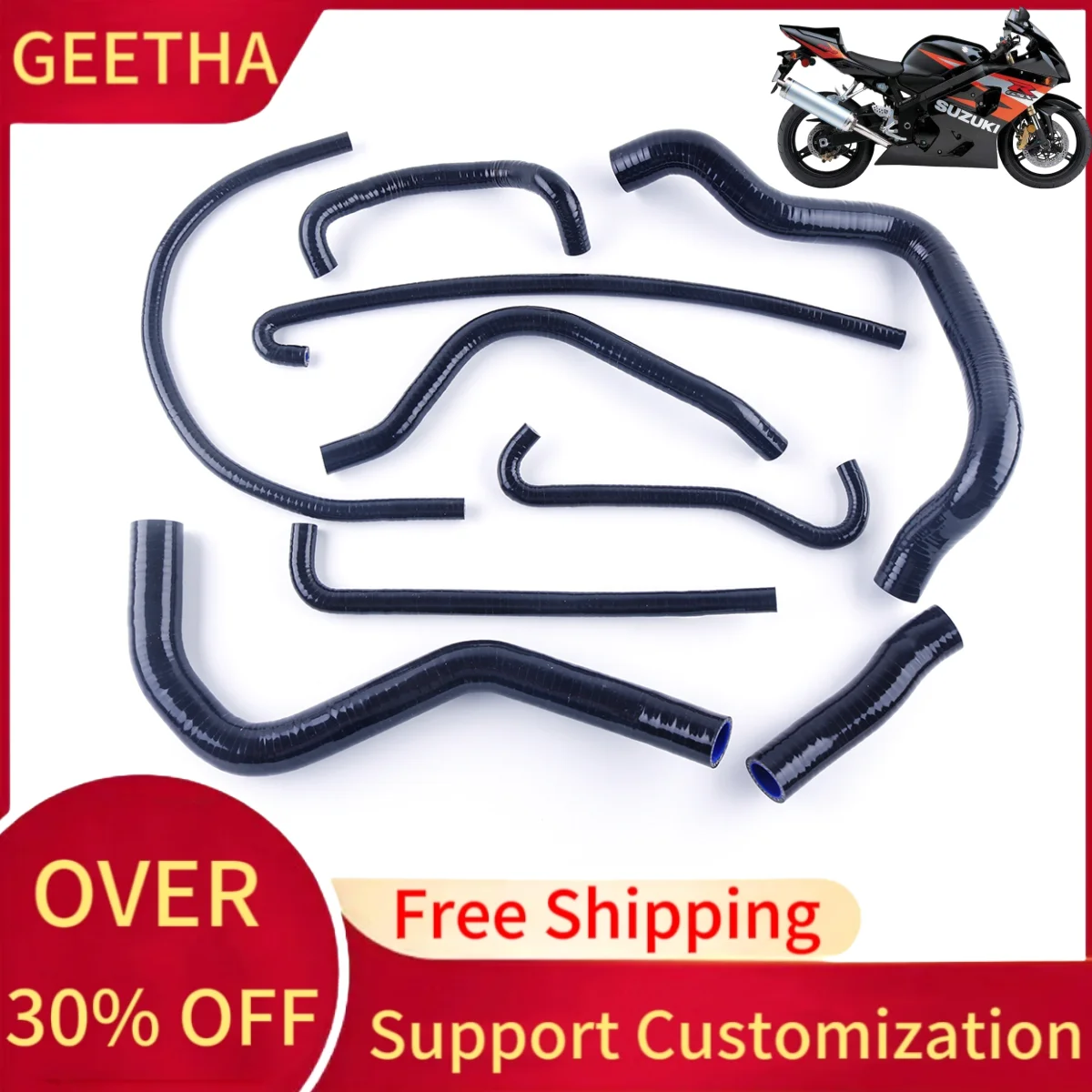 

For 2004 2005 Suzuki GSXR600 GSXR750 GSXR 600 750 Motorcycle Silicone Radiator Coolant Hose Pipe Kit