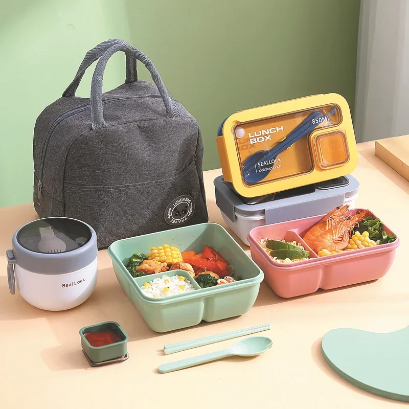 Portable Leakproof Food Storage Container Bento Box for School Office