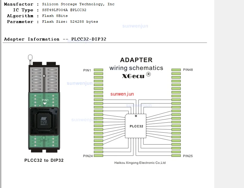 Adaptador Universal para Tl866 Plcc32-dip32 Sa015a1t T56 Beeprog Programador 700274 - Imagem 2