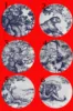 Ceramic Decorative Plate Blue Iru Sketch Tiger Circular Shape Tableware Restaurant Dessert Tray Home Bedroom Art Hanging Plate 6