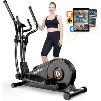pooboo Elliptical Machine, Elliptical Exercise Machine with16-Level Resistance & Hyper-Quiet Magnetic Driving System 1