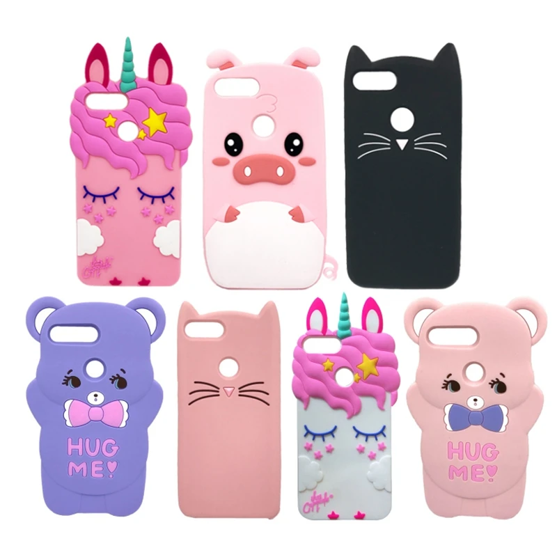 Adorable 3D Unicorn Cat Silicone Phone Case - Soft Cartoon Back Cover