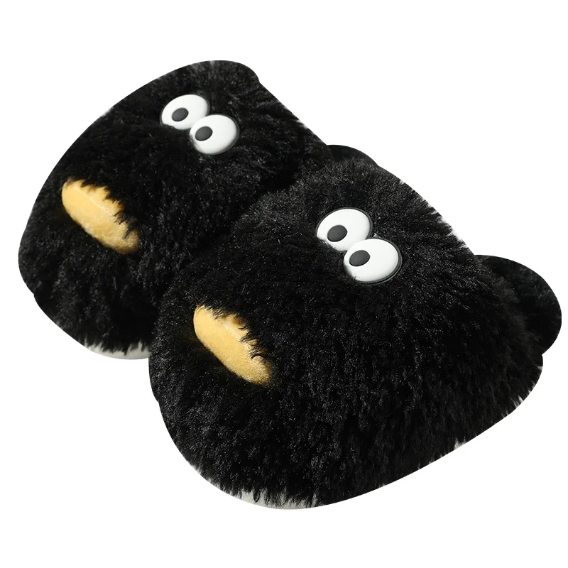 Funny Cotton Slippers Male Winter Plush Couple Warm Indoor Household Thick Sole Cute Slippers Female Winter Slipper