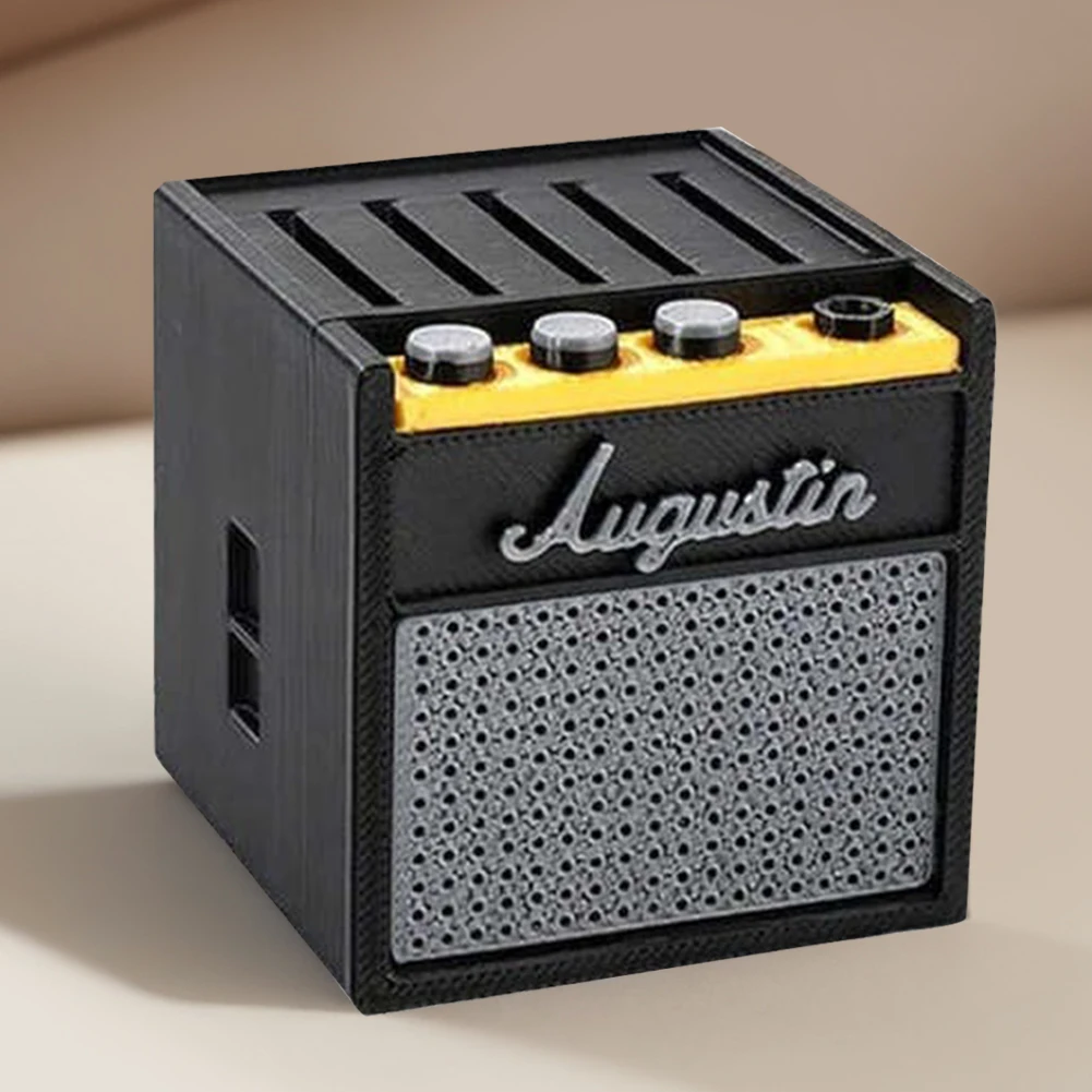 Description Picture 4 of itemPortable Guitar Pick Holder 3D Printed Plectrum Storage Box with Pick Slot Guitar Capo Tuner Strings Storage Case Display stands