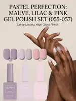 Lot de 3 vernis gel 15 ml, série rose clair et violet, style macaron doux, rose clair et violet clair, UV LED, doux et romantique 2