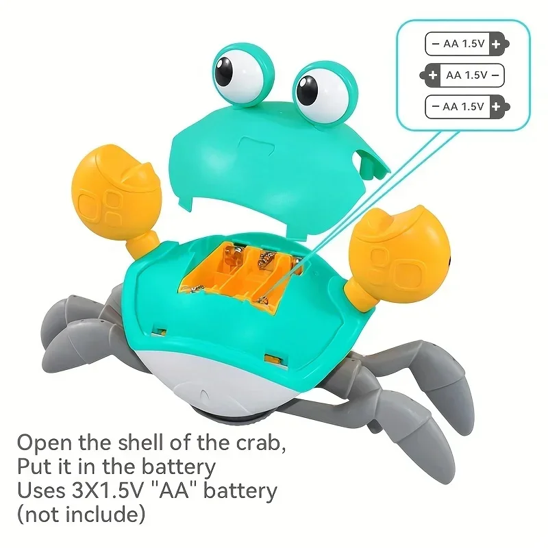 Induction Escape Crab Electric Pets Musical Toys Toddler Crawling Toys Interactive for Children Christmas Gifts electronic pet toy crab toy dancing crab toy musical dancing crab toy electric singing toy baby crawling toy