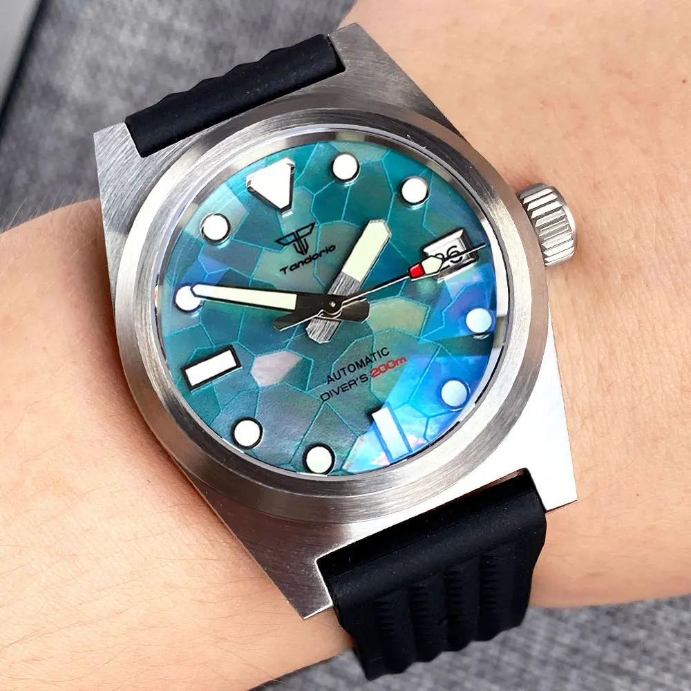 Tandorio-時計バンドトップブランド,38mm,ダイバーズブルー